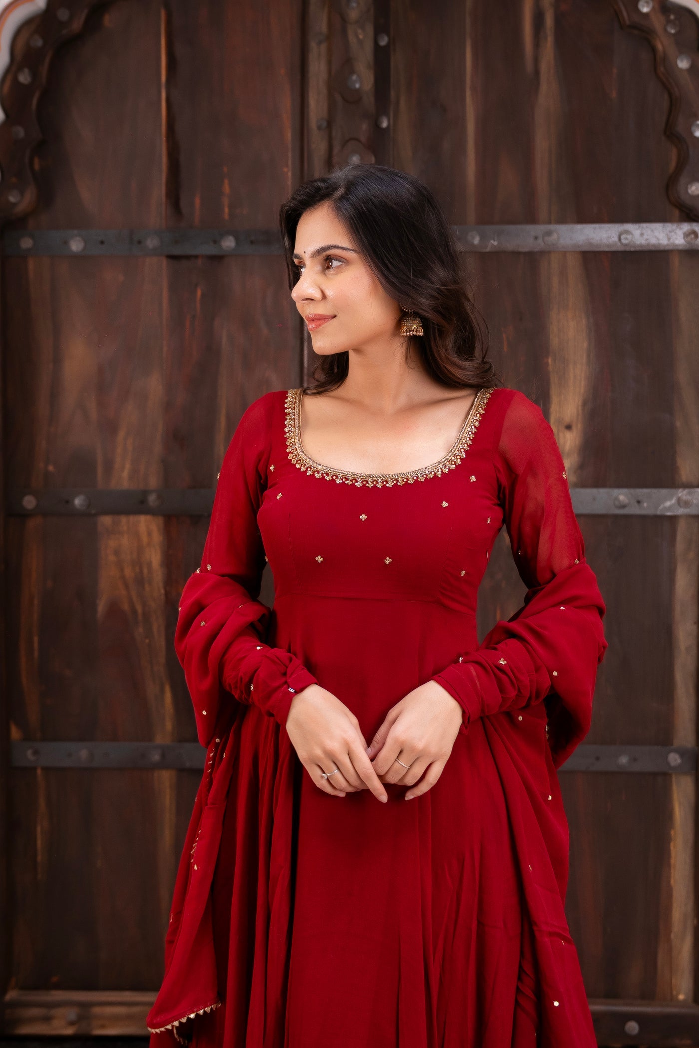 Most Beautiful Maroon Color Anarkali Suit