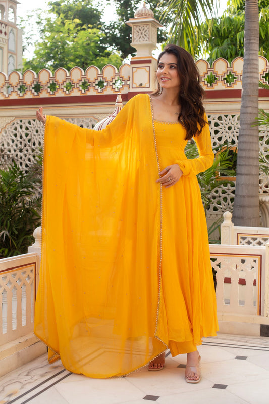 Beautiful Yellow Color Anarkali Suit
