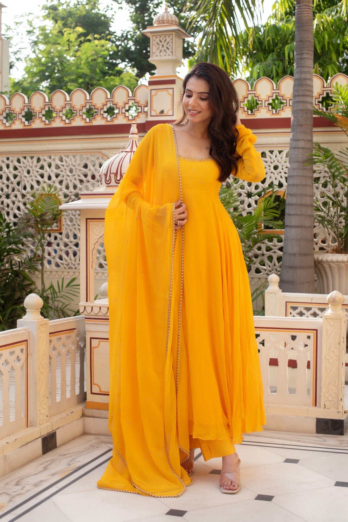 Beautiful Yellow Color Anarkali Suit