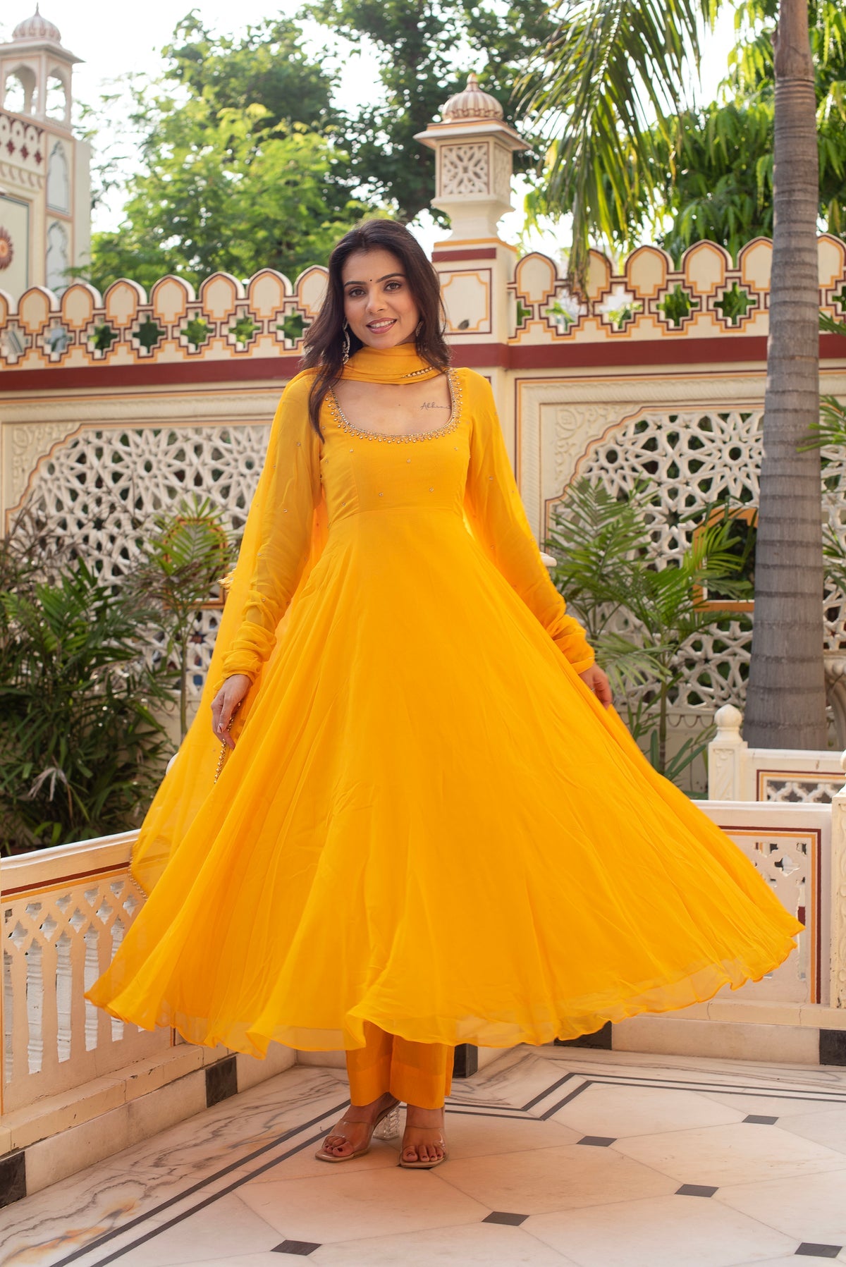 Beautiful Yellow Color Anarkali Suit