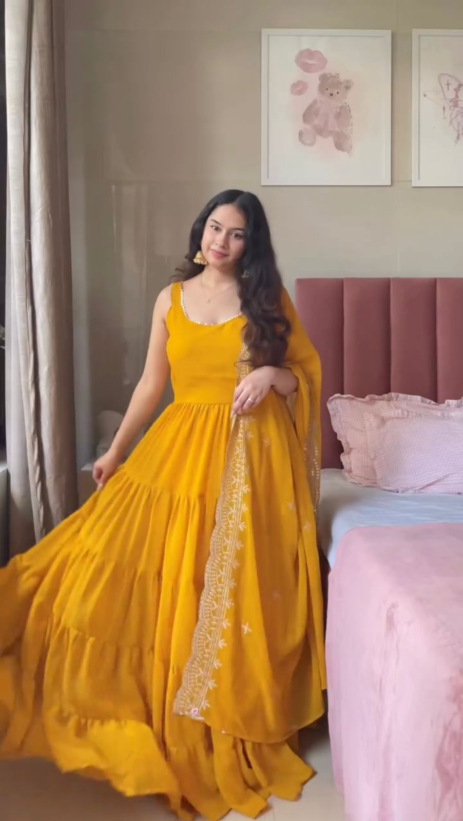 Weeding Specially Anarkali Yellow Color Gown