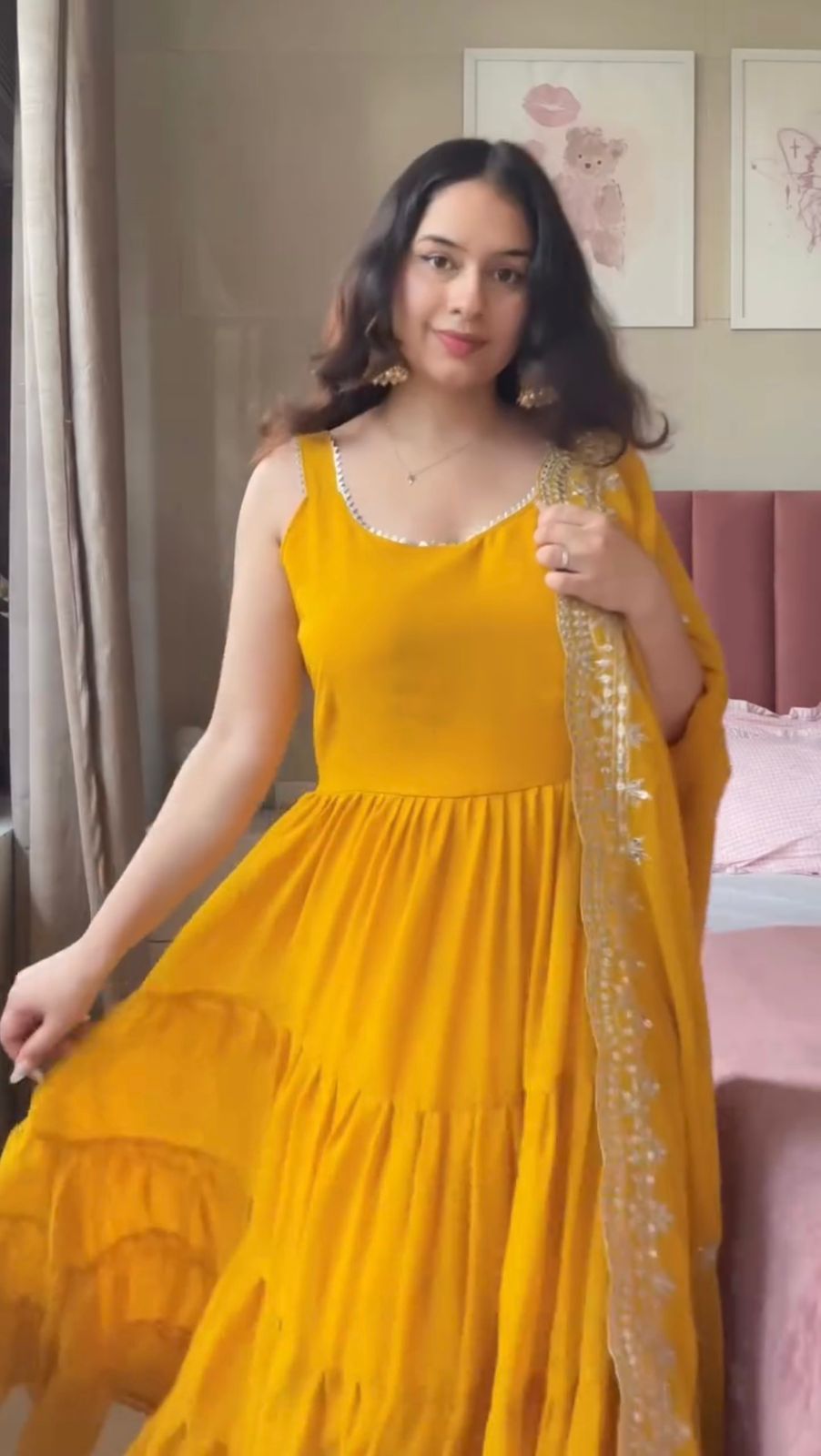 Weeding Specially Anarkali Yellow Color Gown