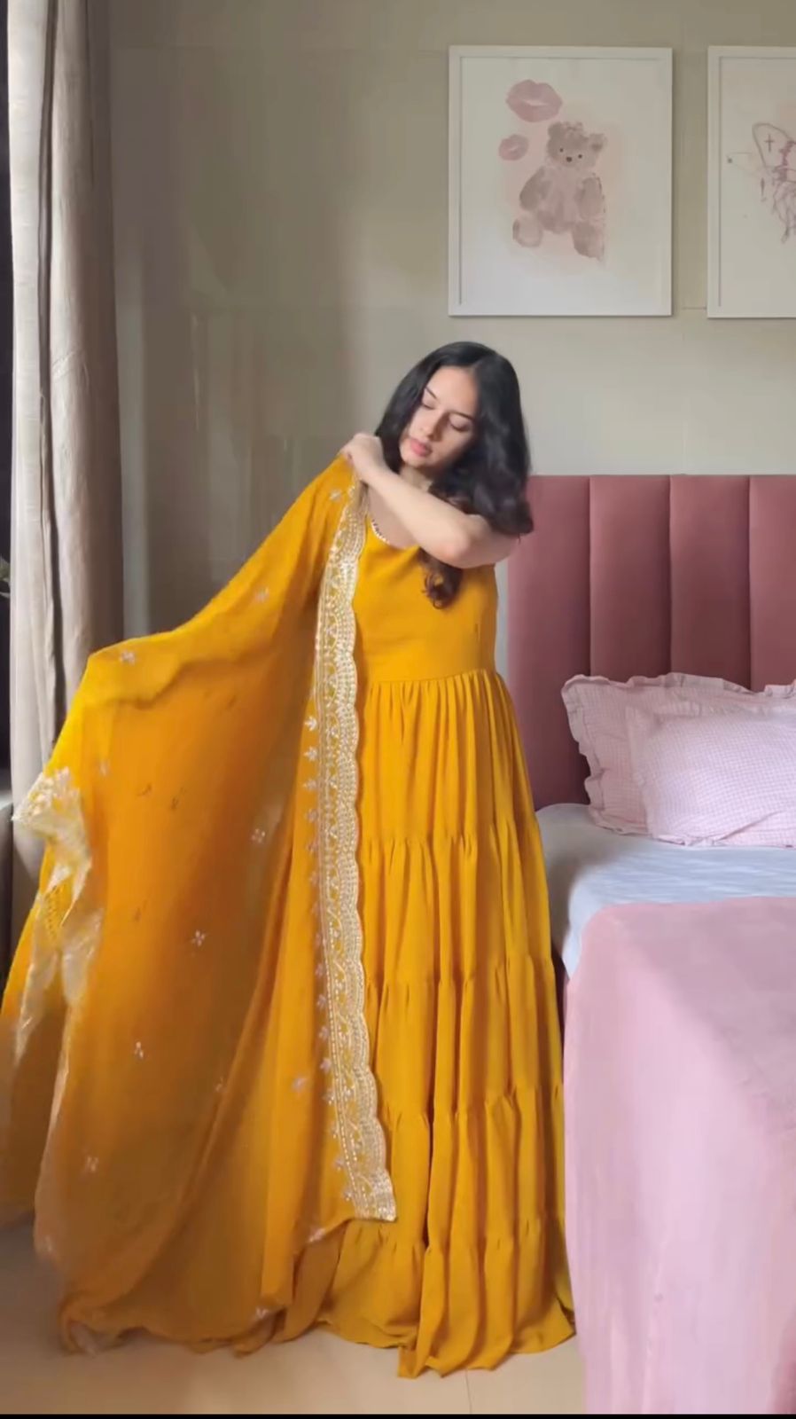 Weeding Specially Anarkali Yellow Color Gown