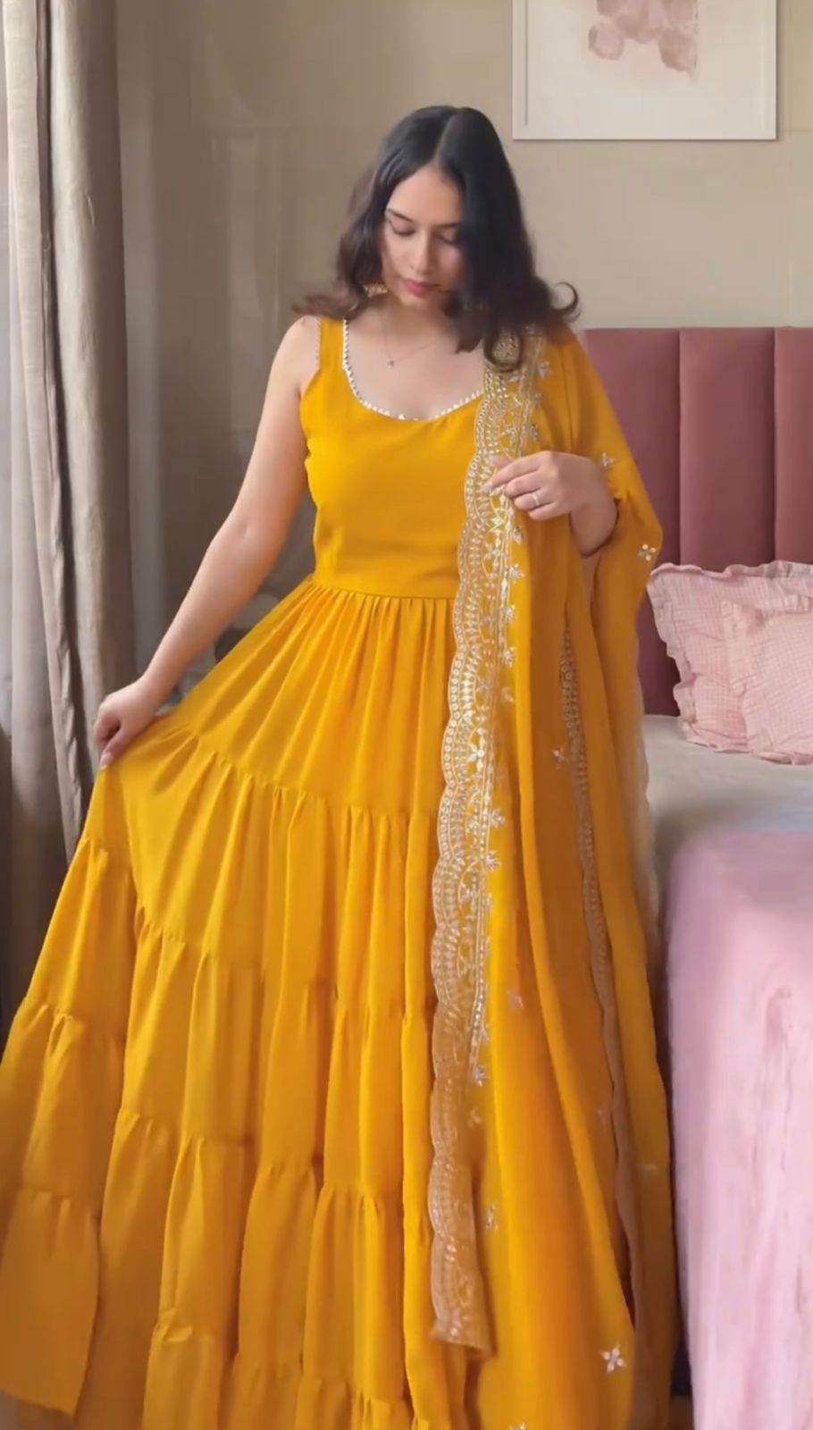 Weeding Specially Anarkali Yellow Color Gown