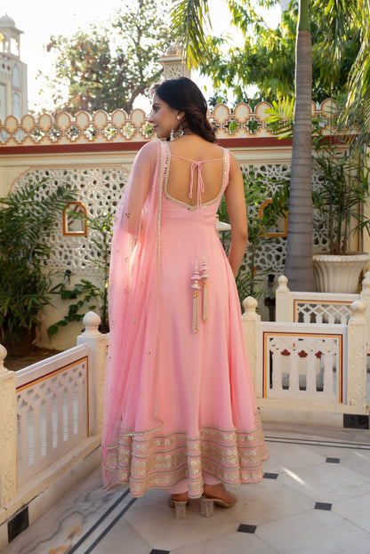 Exclusive Wedding Event Baby Pink Anarkali Suit