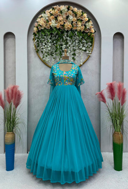 Most Tranding Thred & Sequnce work Anarkali Gown