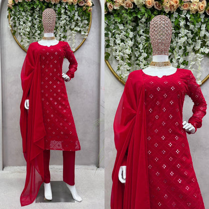 Perfect Faux Georgette Sequence work Salwar Suit