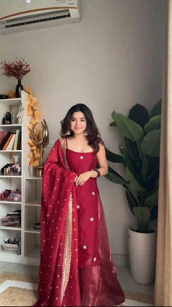 Festival Specially Rose Color Top and palazzo Set