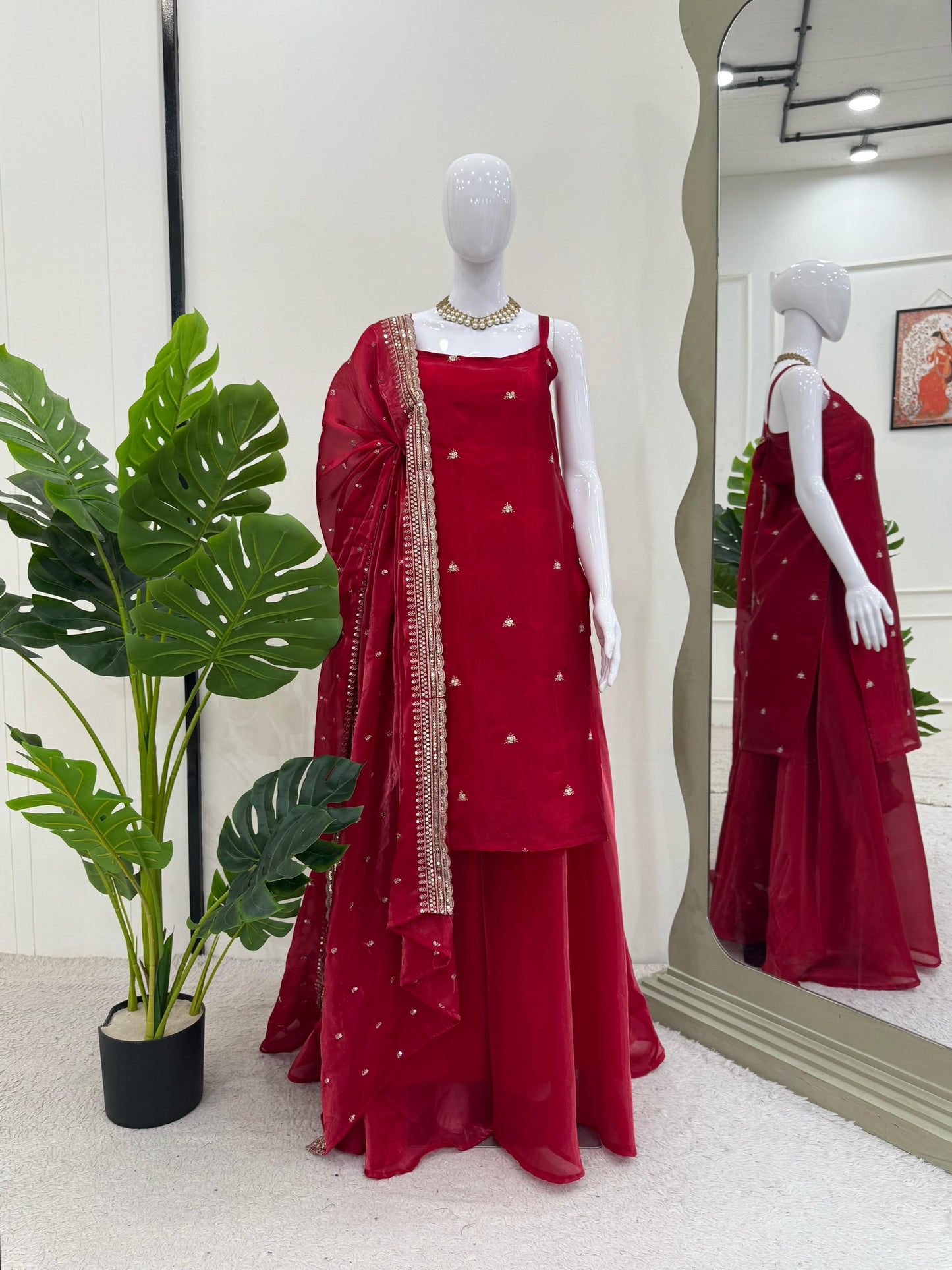 Festival Specially Rose Color Top and palazzo Set