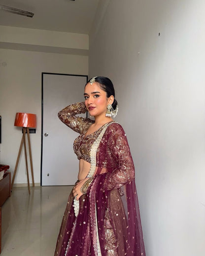 WEDDING SPECIALLY JIMI CHOO SEQUENCE WORK LEHENGA CHOLI