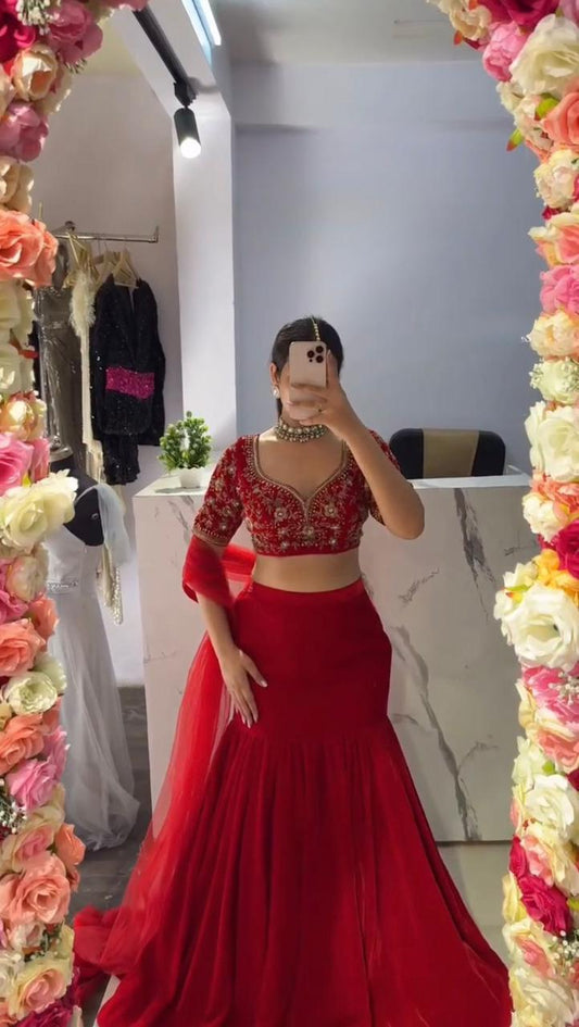 Elegant Wedding Morden  Anarkali Gown Suit