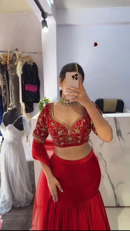 Elegant Wedding Morden  Anarkali Gown Suit