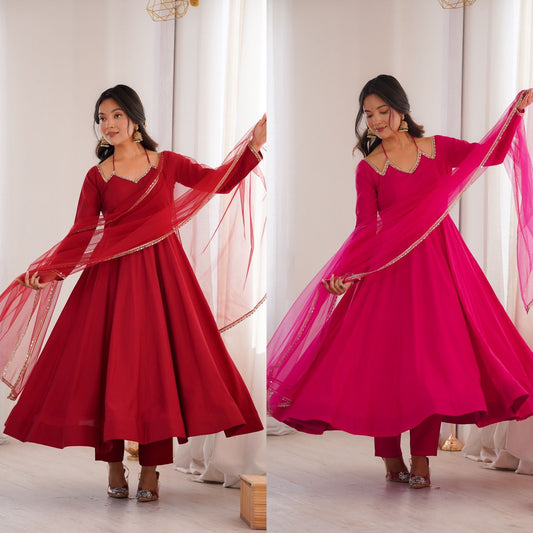 Trendy Wedding Color Heavy Anarkali Suit