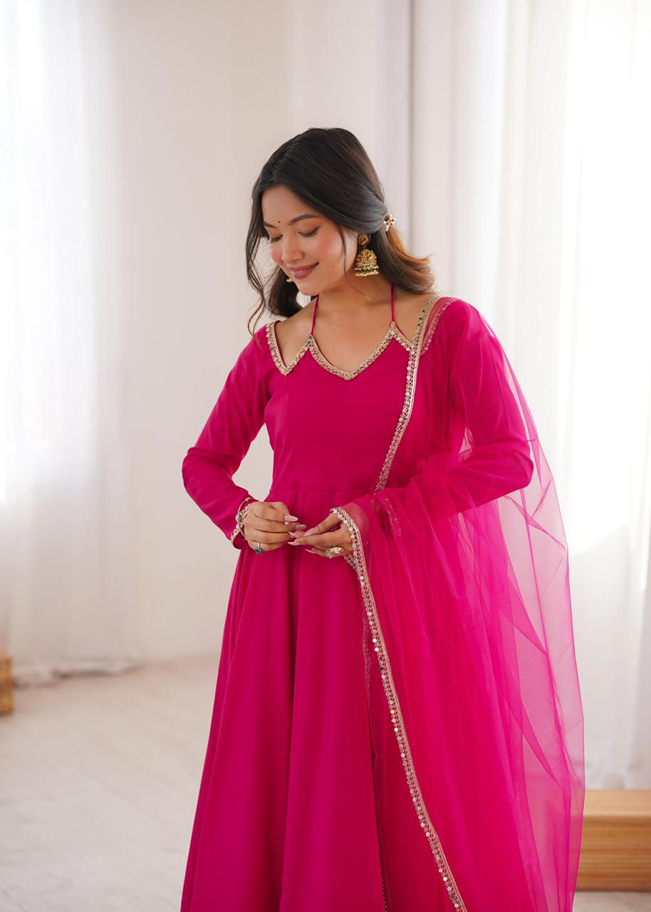 Trendy Wedding Color Heavy Anarkali Suit