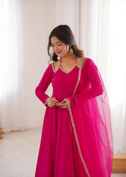 Trendy Wedding Color Heavy Anarkali Suit