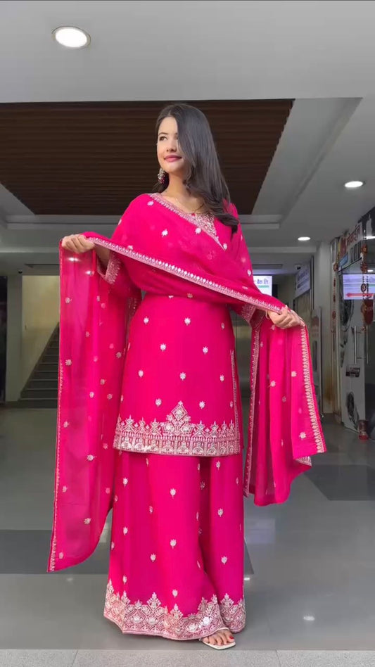 Wedding Special Top&Plazo suit