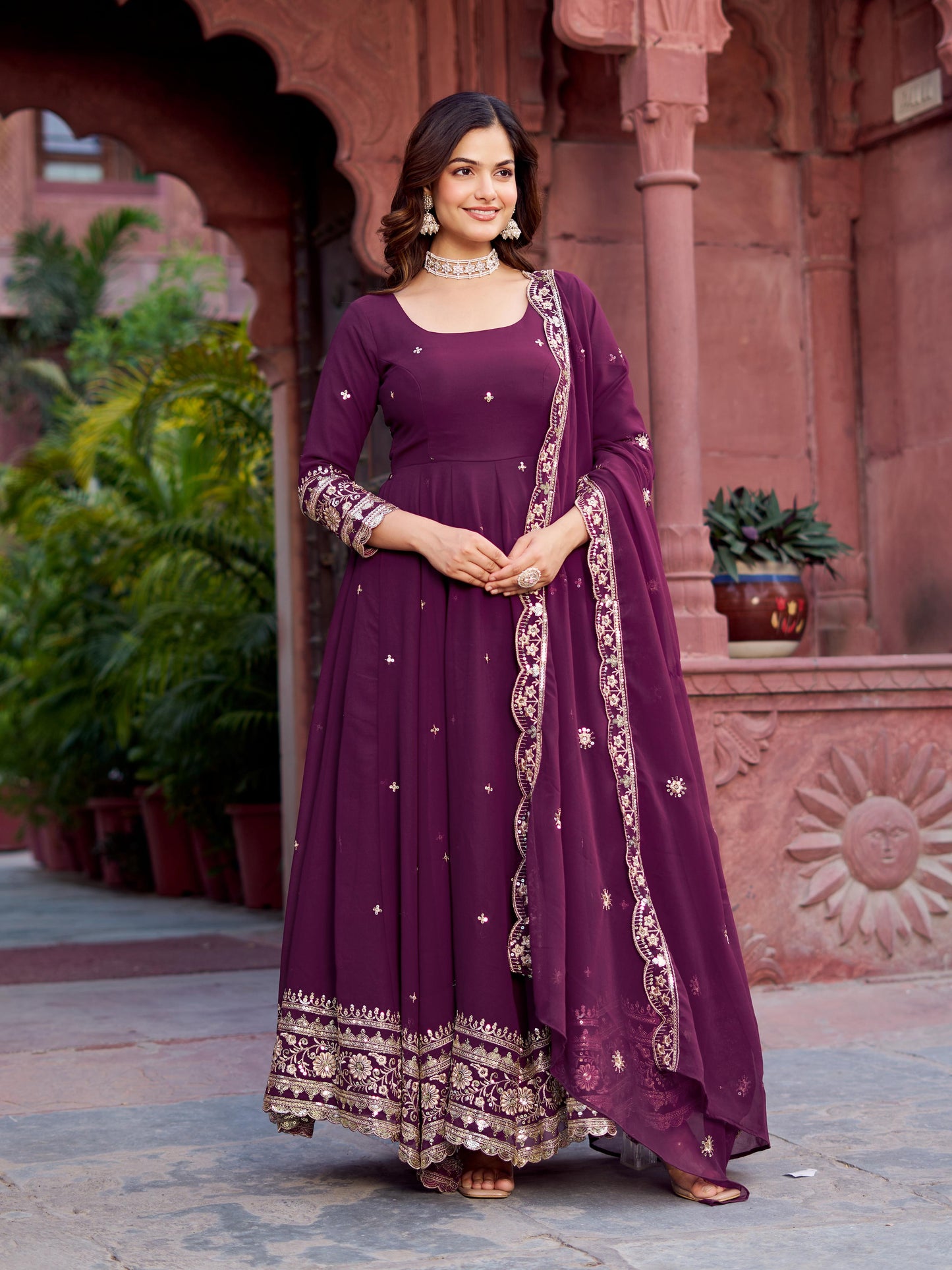 Now Trending Best Georgette Gown Suit