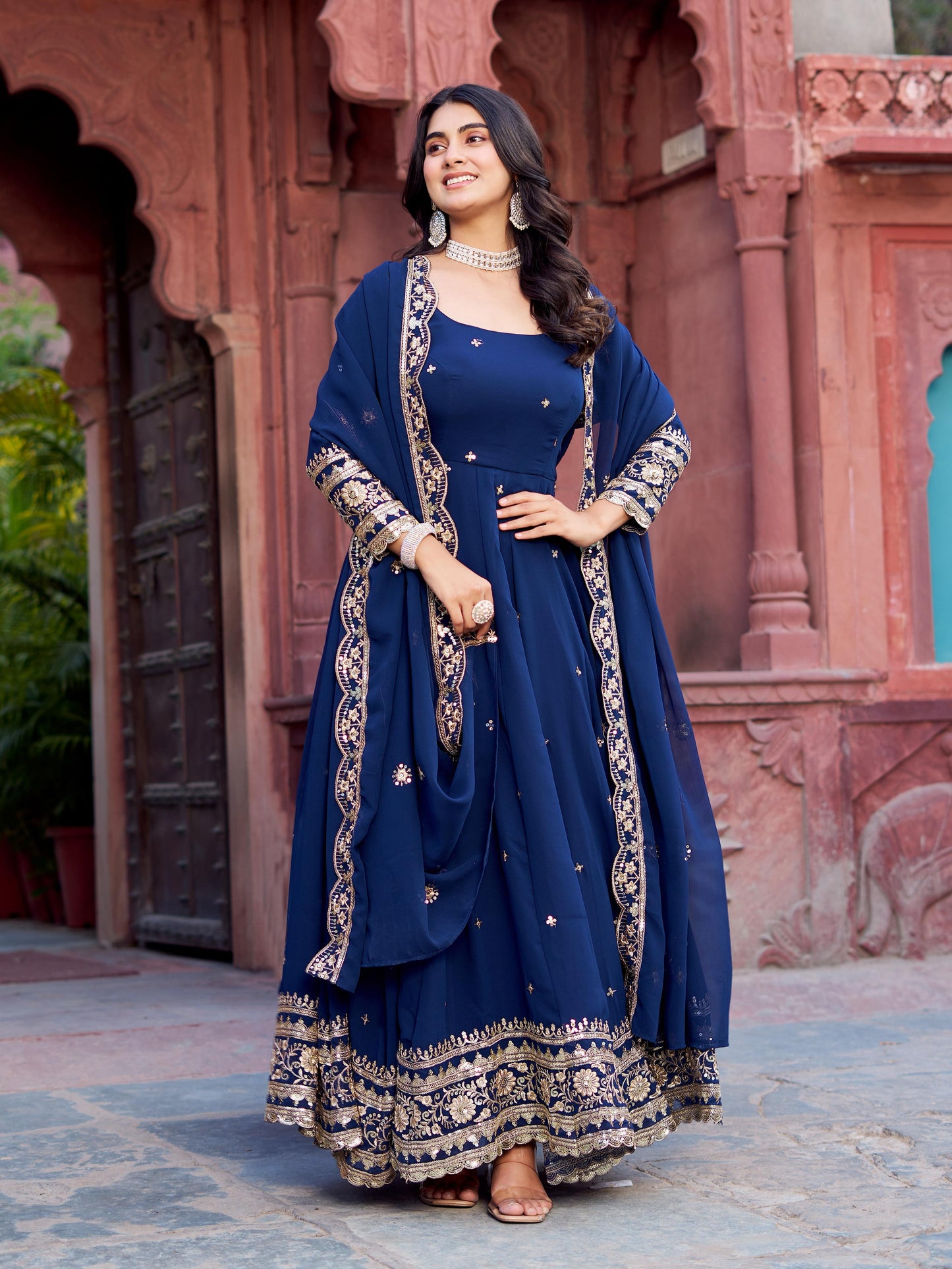 Now Trending Best Georgette Gown Suit