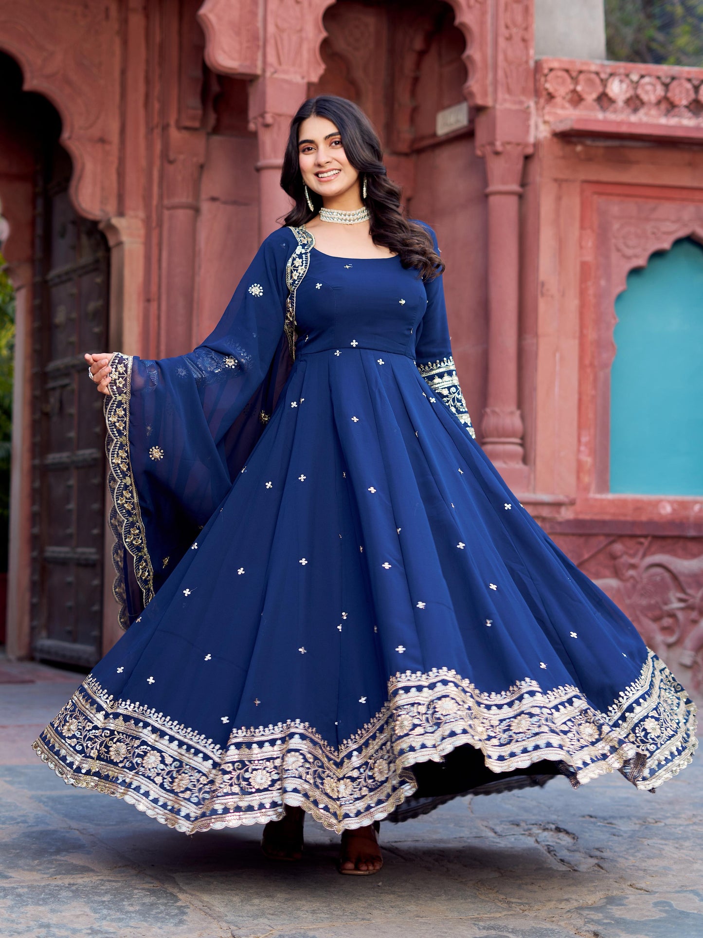 Now Trending Best Georgette Gown Suit