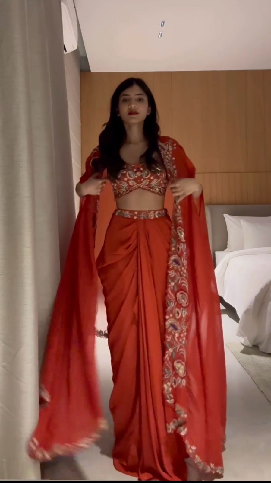 New Beautiful Orange Western saree