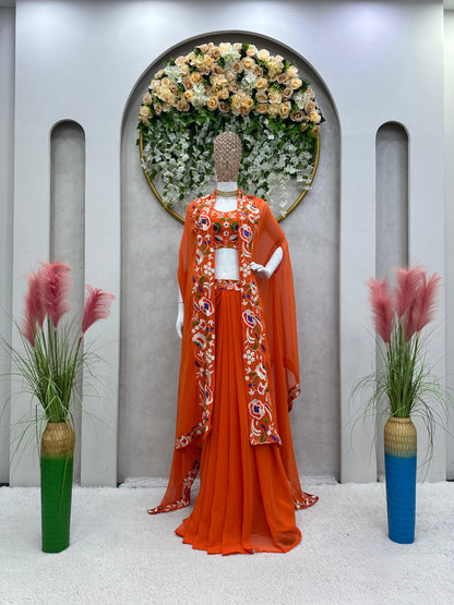 New Beautiful Orange Western saree