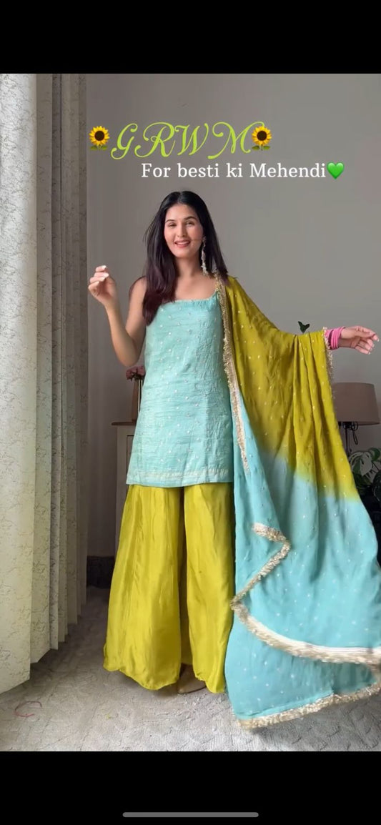 New Beautiful Specially Suit And Palazzo Set