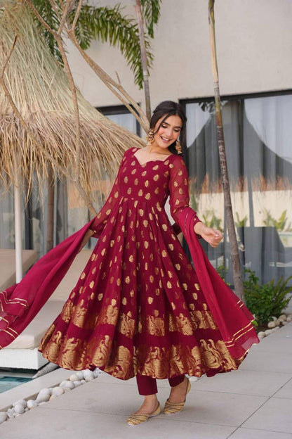 Wedding Specially Anarkali Gown Set With Dupatta