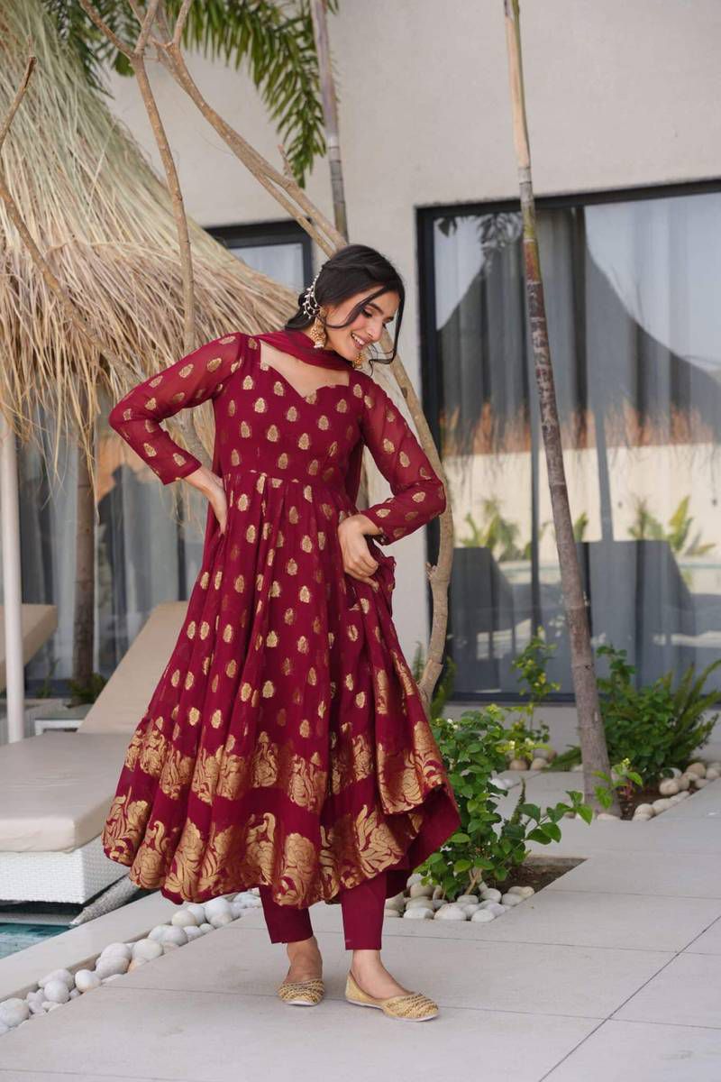 Wedding Specially Anarkali Gown Set With Dupatta