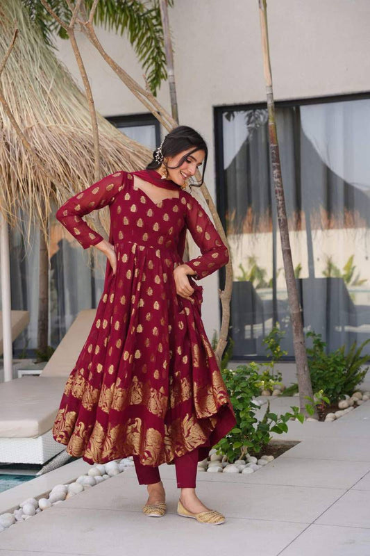 Wedding Specially Anarkali Gown Set With Dupatta