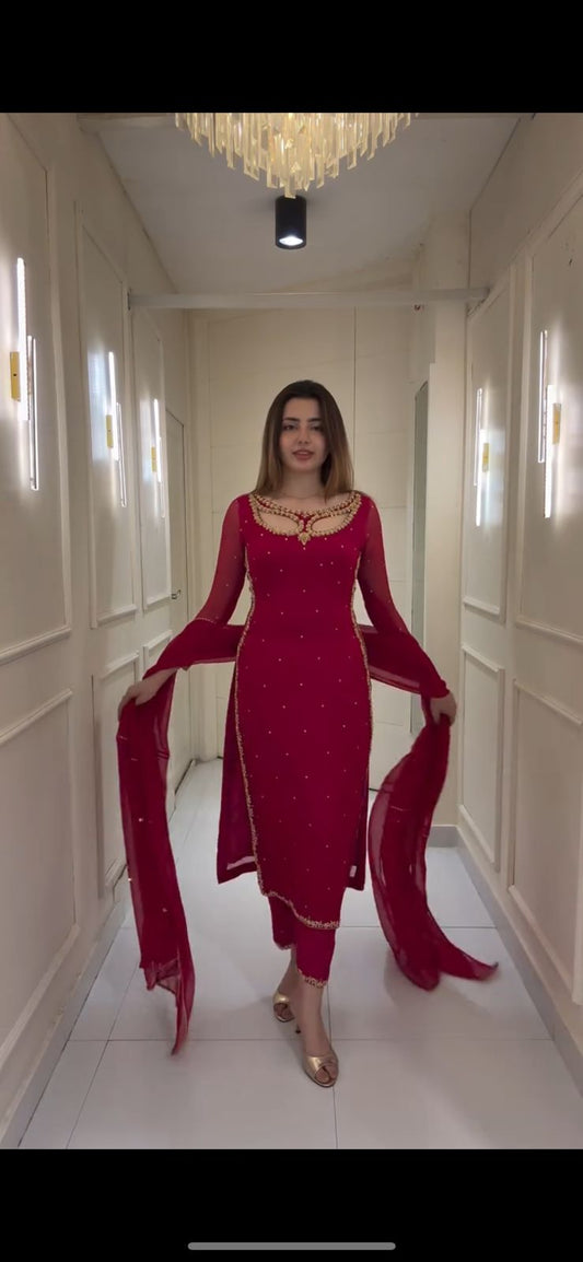 New Festival Top & palazzo Suit With Dupatta