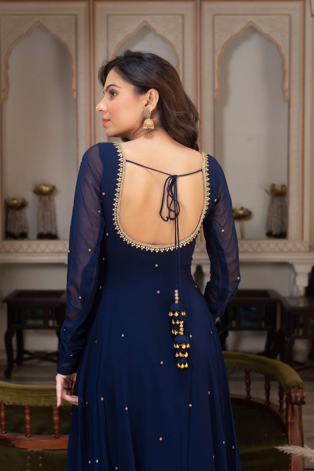 Most Beautiful Blue Color Anarkali Suit
