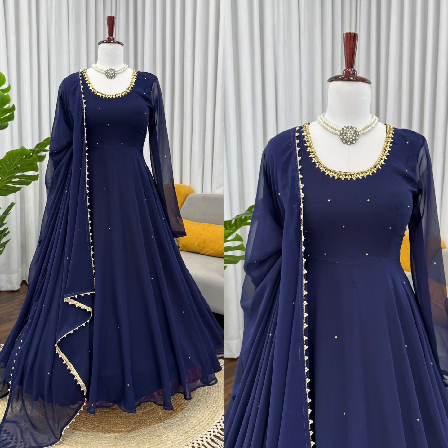 Most Beautiful Blue Color Anarkali Suit