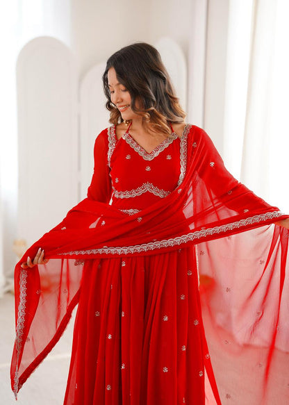 RED COLOR ANARKALI GOWN