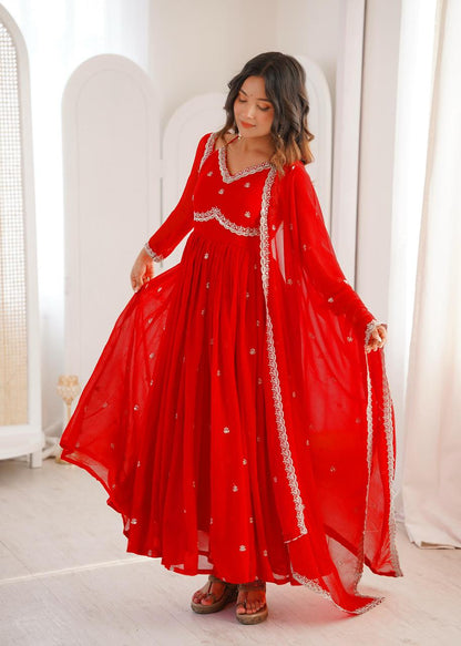 RED COLOR ANARKALI GOWN
