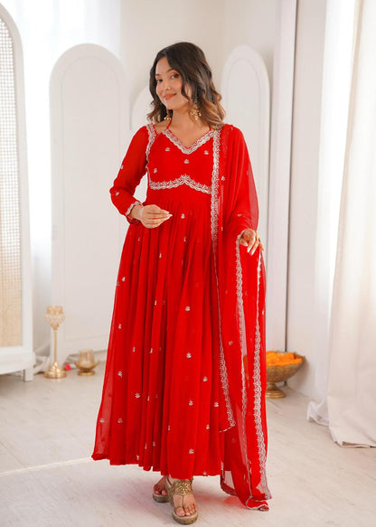 RED COLOR ANARKALI GOWN