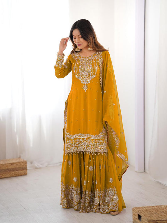 Stylish Wedding Celebration Top & Sharara Suit