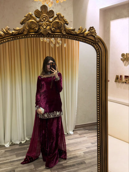 Beautiful Wedding  Top & Sharara Suit