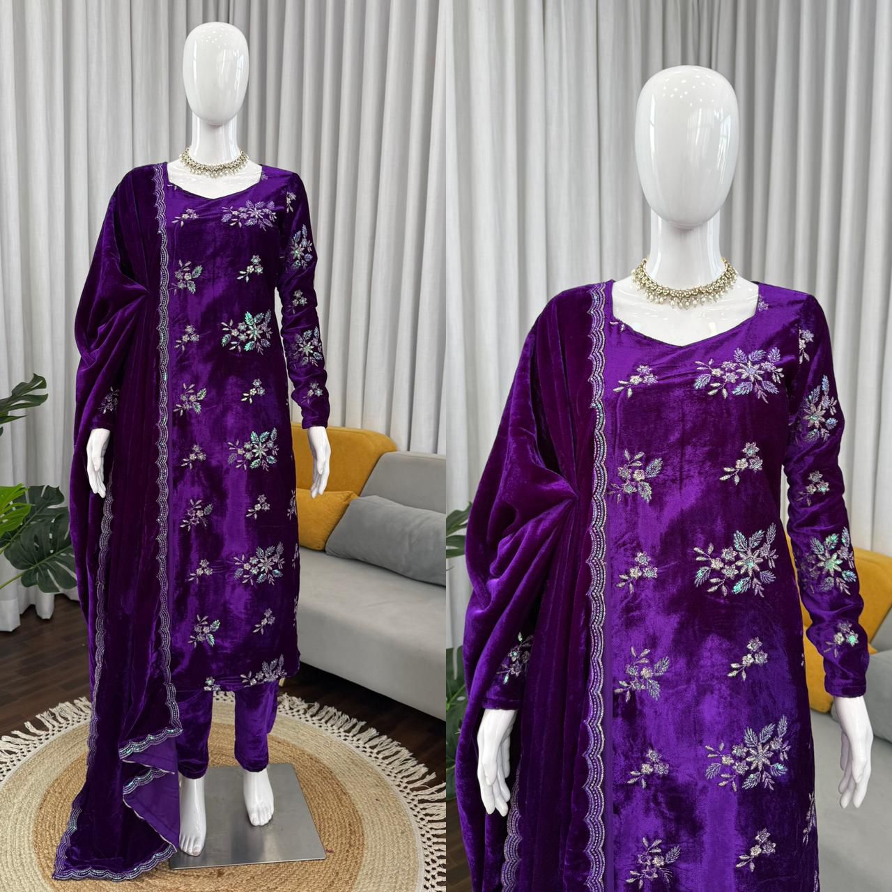 Latest Purple Color Top & Patiala Suit