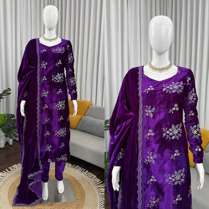Latest Purple Color Top & Patiala Suit