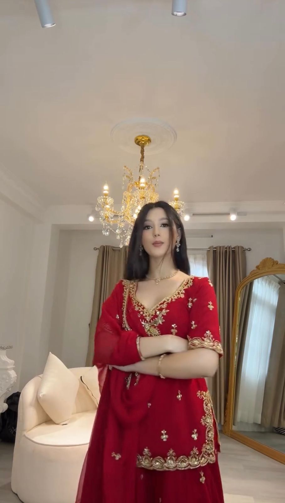 Stylish Wedding Celebration Top & Sharara Suit