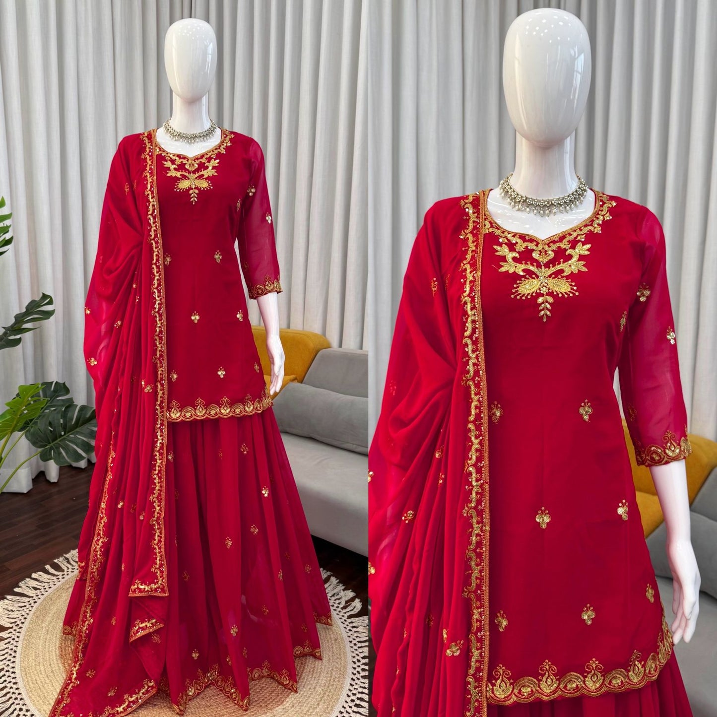 Stylish Wedding Celebration Top & Sharara Suit