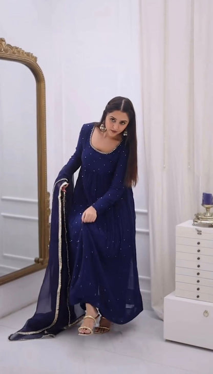 Most Trending  Blue Anarkali Suit