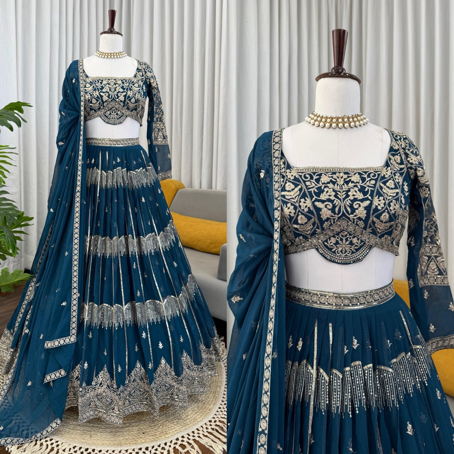Wedding Special Blue Color  Anarkali Suit