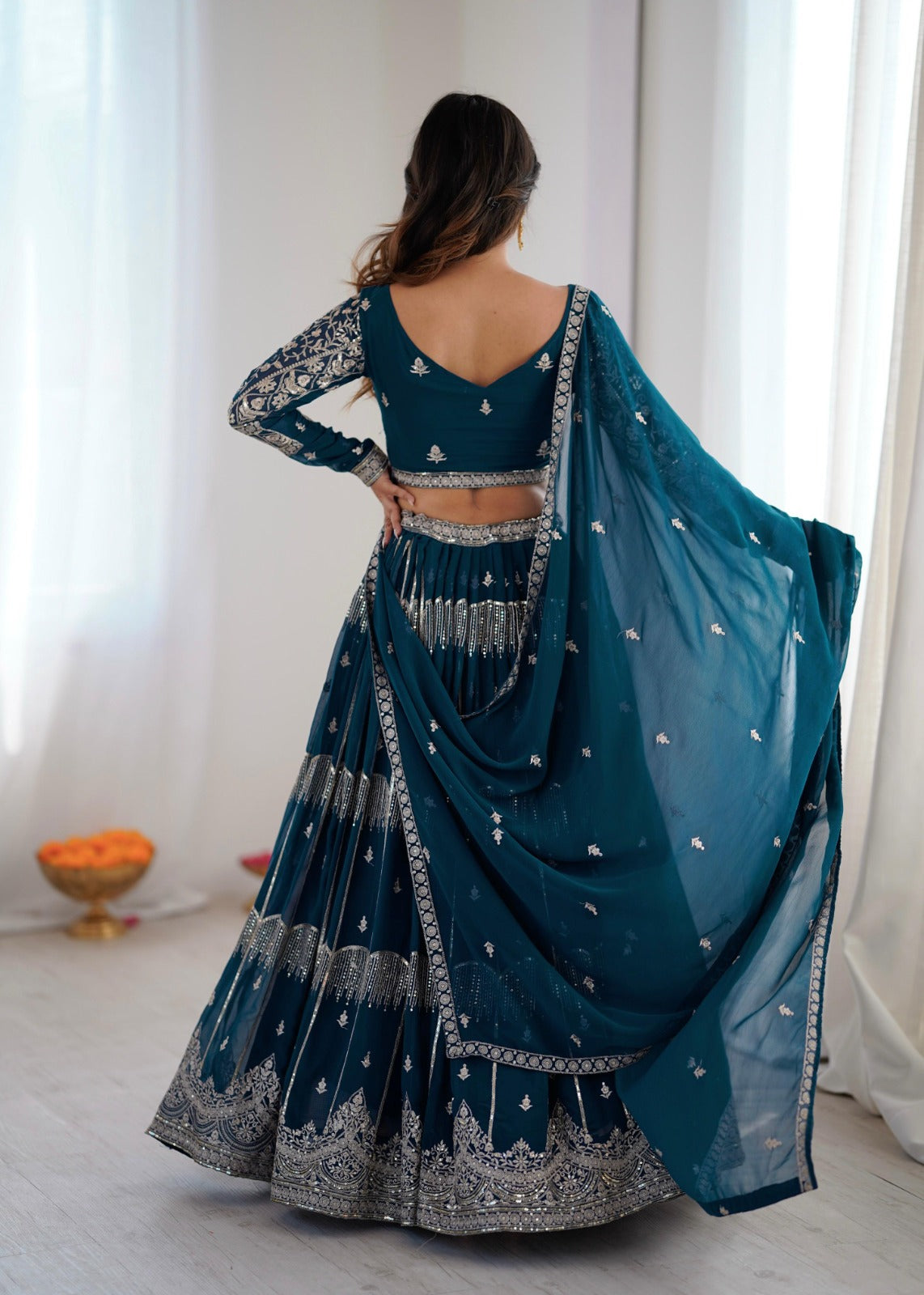 Wedding Special Blue Color  Anarkali Suit