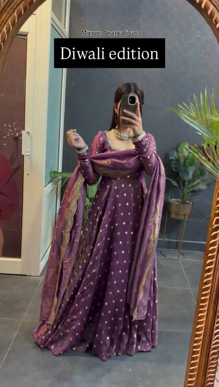 Stylish Wedding  Celebration Anarkali Gown Suit