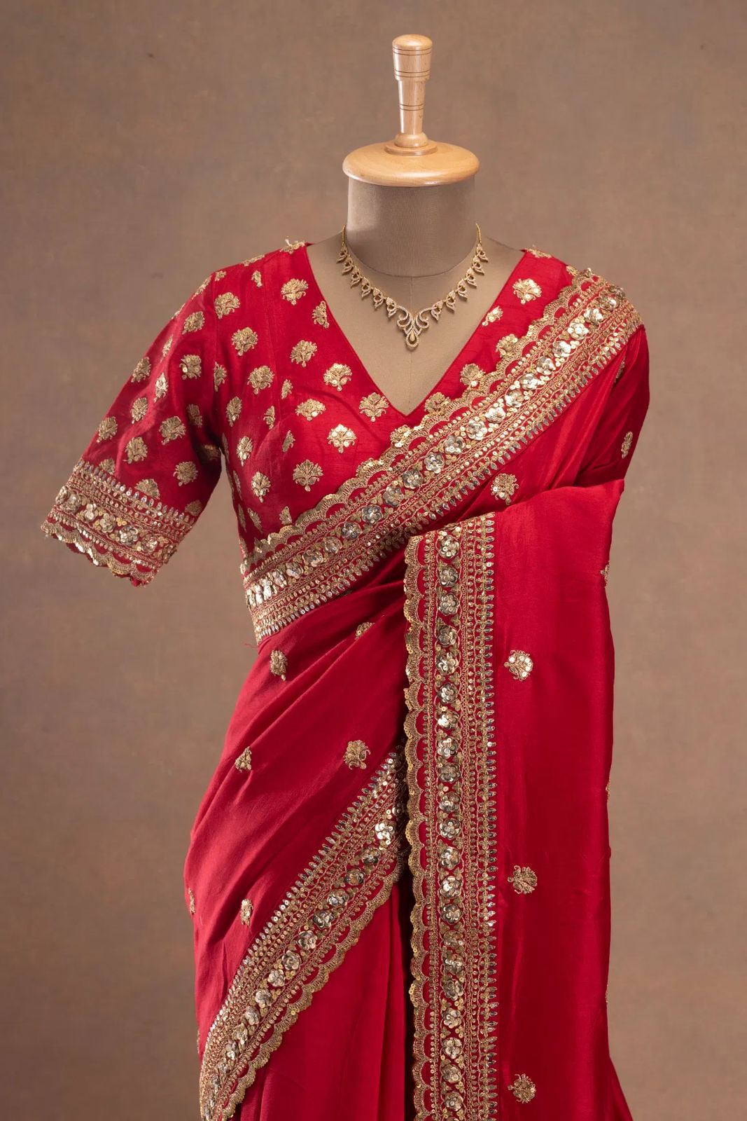 Premium Wedding Designer Red Color Saree