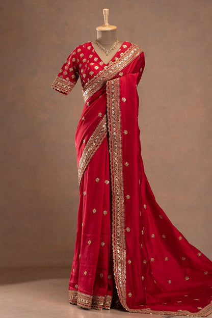 Premium Wedding Designer Red Color Saree