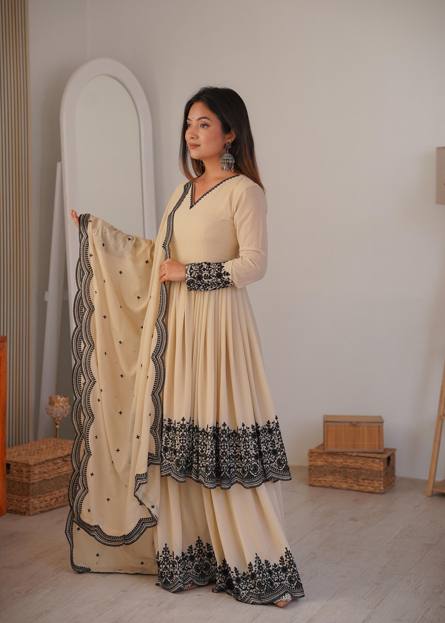 Stylish Wedding Celebration Top & Plazoo Suit
