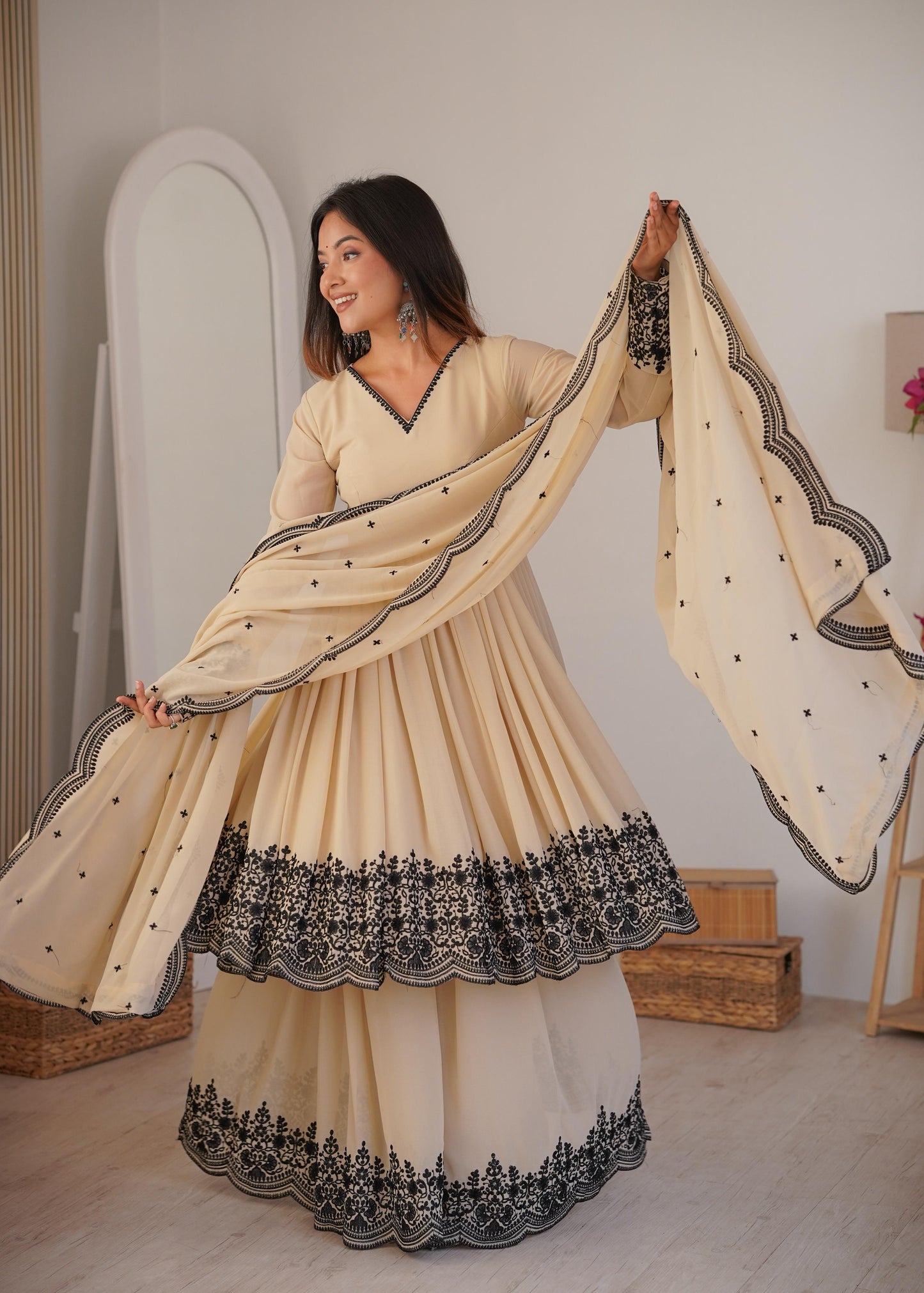 Stylish Wedding Celebration Top & Plazoo Suit