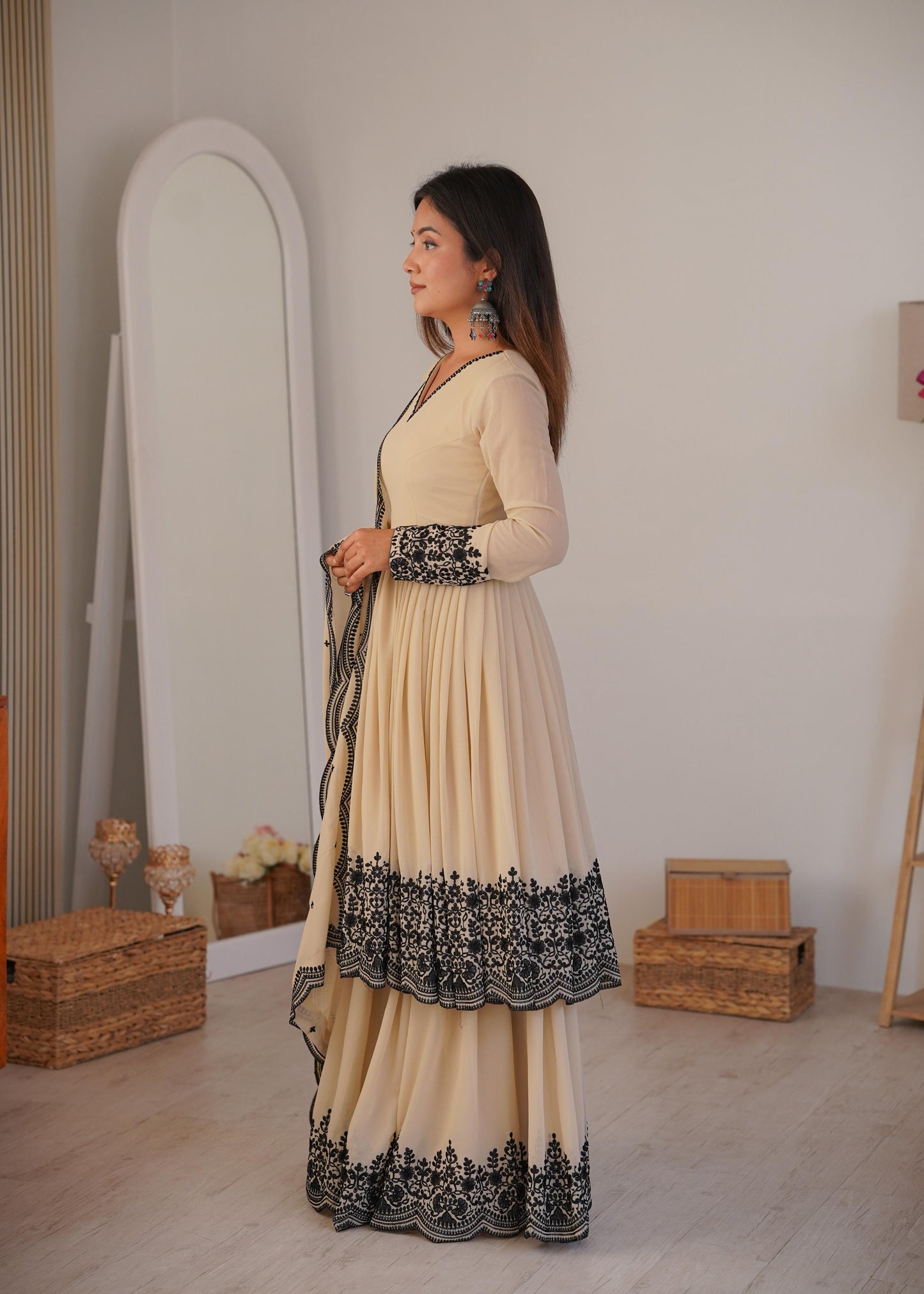 Stylish Wedding Celebration Top & Plazoo Suit